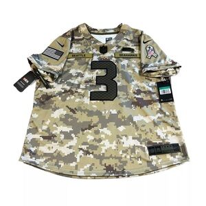 Russell Wilson Seattle Seahawks Womens Nike Salute To Service Camo Jersey XL NWT